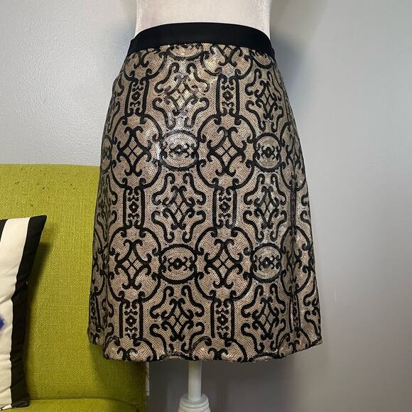 Max Studio Bronze Black Sequined Mini Skirt - Picture 6 of 6